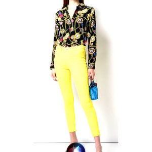 𝅺L'AGENCE JEWEL PRINT SILK LONG SLEEVE SHIRT